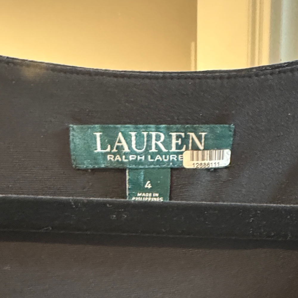 Ralph Lauren Black and Navy faux wrap Dress - Picture 4 of 7